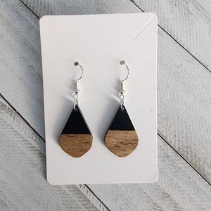 Wooden Earrings, Jewelry, Earrings, Wooden Resin Earrings,